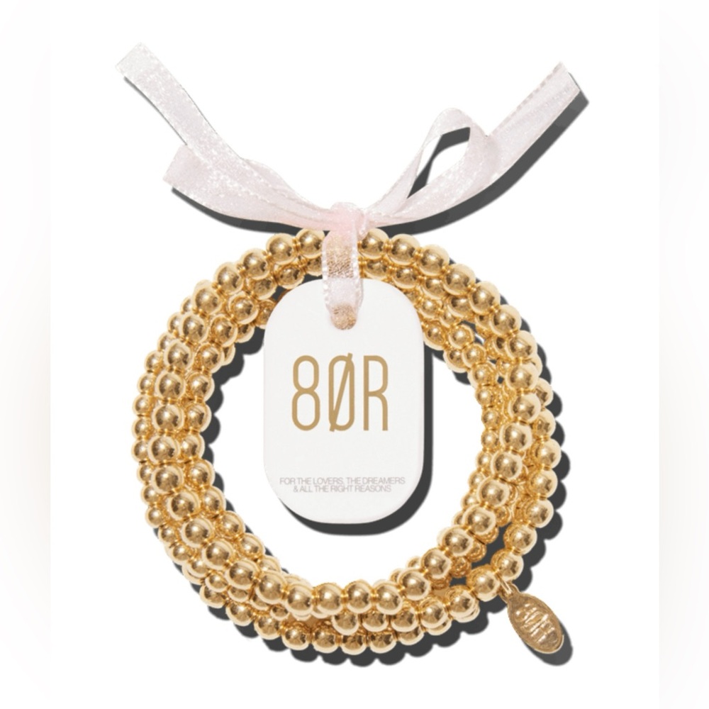 8 Other Reasons (8OR) 5 pc Gold Beaded Bracelet Set; NIP